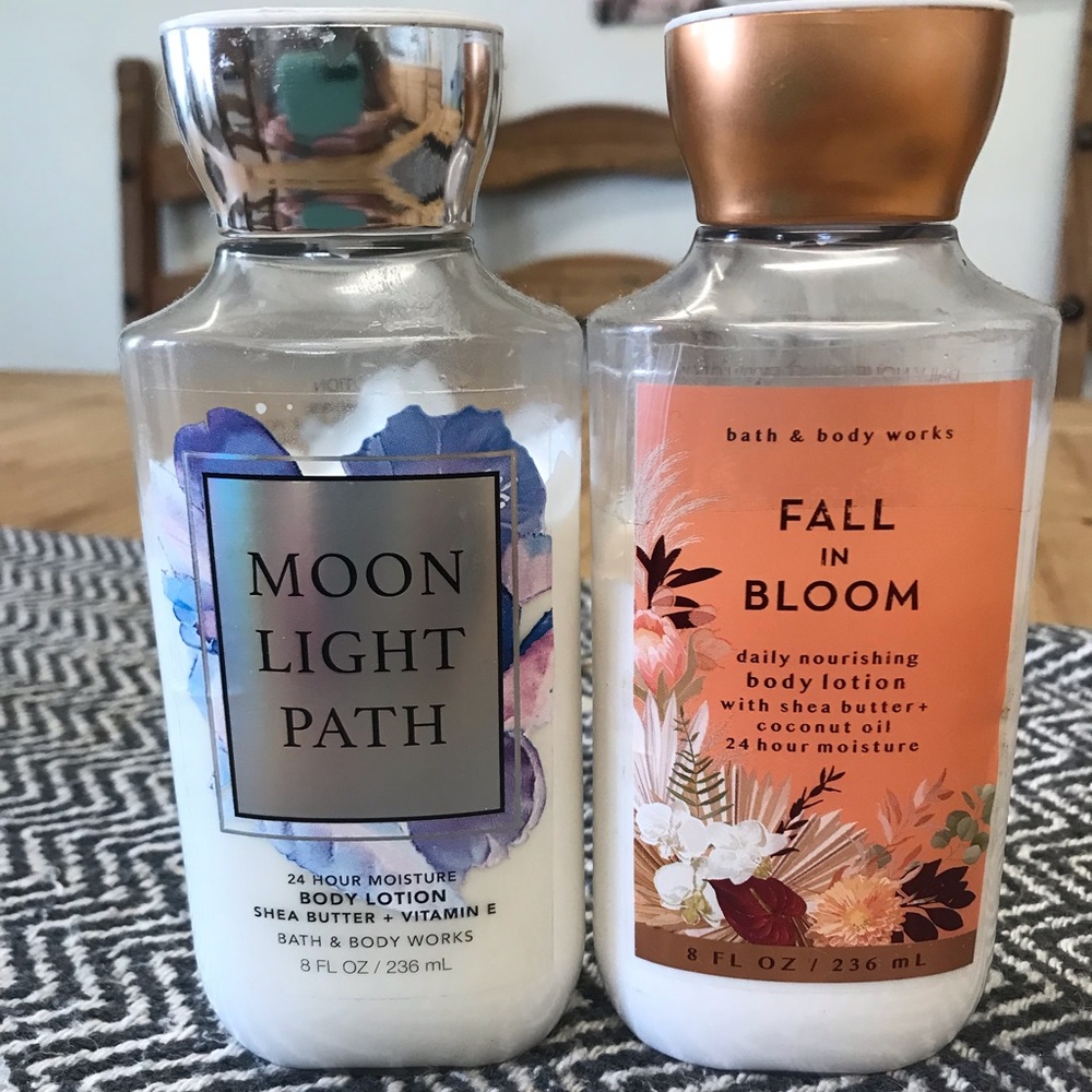 Bath & Body works lotion Fall in Bloom and Moon light path